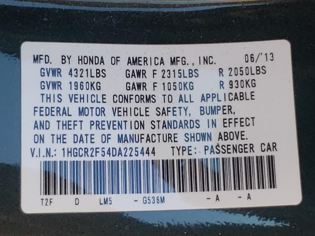 Photo 9 VIN: 1HGCR2F54DA225444 - HONDA ACCORD SPO 