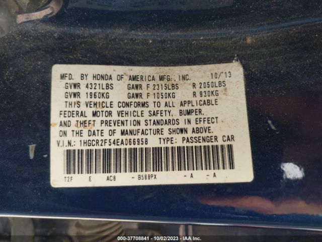 Photo 8 VIN: 1HGCR2F54EA066958 - HONDA ACCORD 