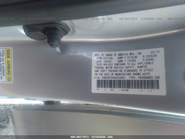 Photo 8 VIN: 1HGCR2F54EA228863 - HONDA ACCORD SEDAN 