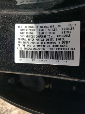 Photo 9 VIN: 1HGCR2F54EA251382 - HONDA ACCORD SPO 