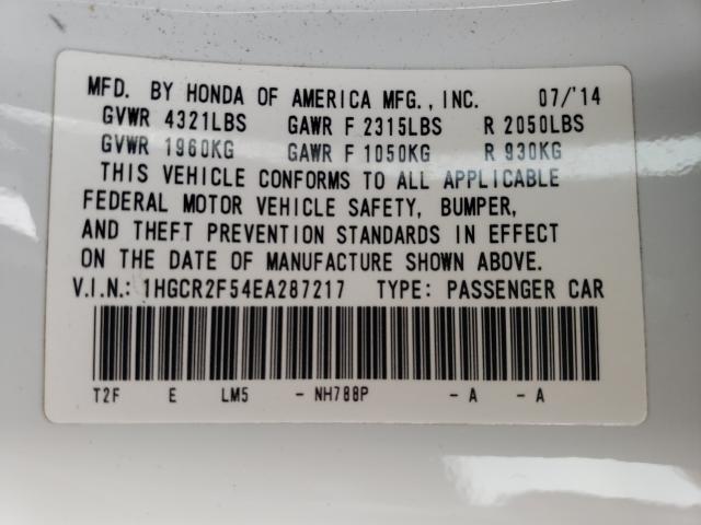 Photo 9 VIN: 1HGCR2F54EA287217 - HONDA ACCORD SPO 