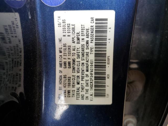 Photo 12 VIN: 1HGCR2F54FA016451 - HONDA ACCORD SPO 