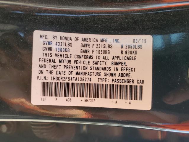 Photo 11 VIN: 1HGCR2F54FA138274 - HONDA ACCORD SPO 