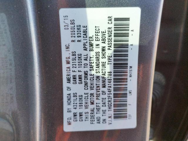 Photo 9 VIN: 1HGCR2F54FA148786 - HONDA ACCORD SPO 