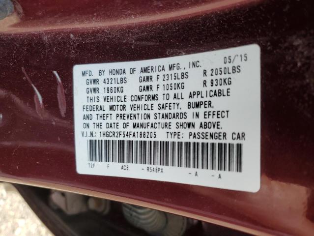 Photo 12 VIN: 1HGCR2F54FA188205 - HONDA ACCORD 