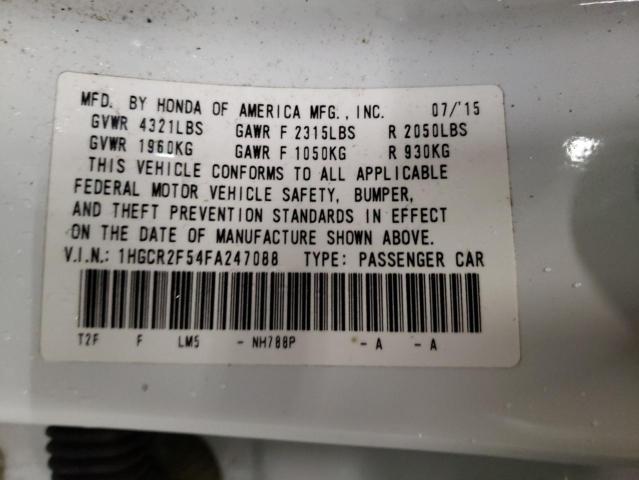 Photo 12 VIN: 1HGCR2F54FA247088 - HONDA ACCORD SPO 