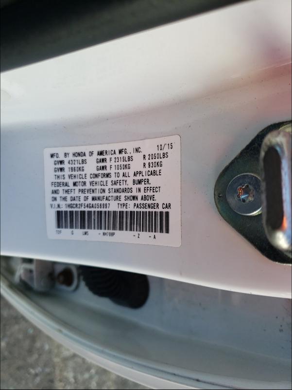 Photo 9 VIN: 1HGCR2F54GA056997 - HONDA ACCORD SPO 