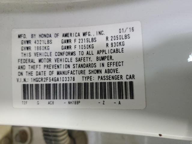 Photo 11 VIN: 1HGCR2F54GA103378 - HONDA ACCORD 