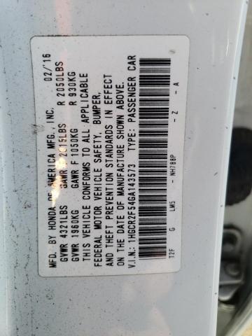 Photo 12 VIN: 1HGCR2F54GA143573 - HONDA ACCORD 