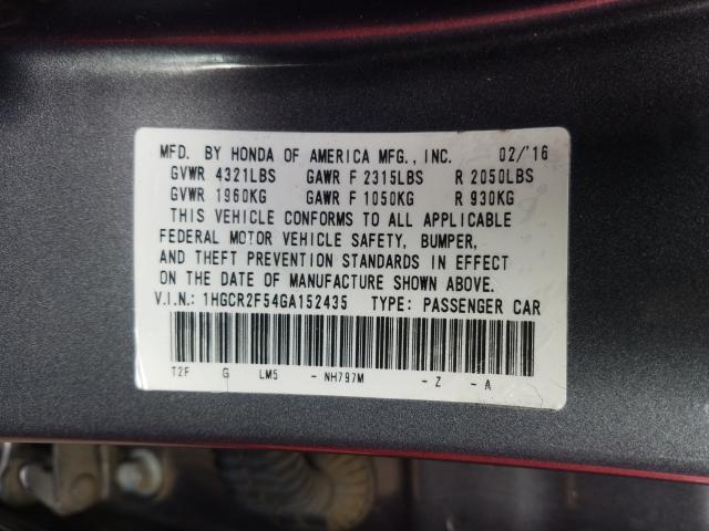 Photo 9 VIN: 1HGCR2F54GA152435 - HONDA ACCORD SPO 