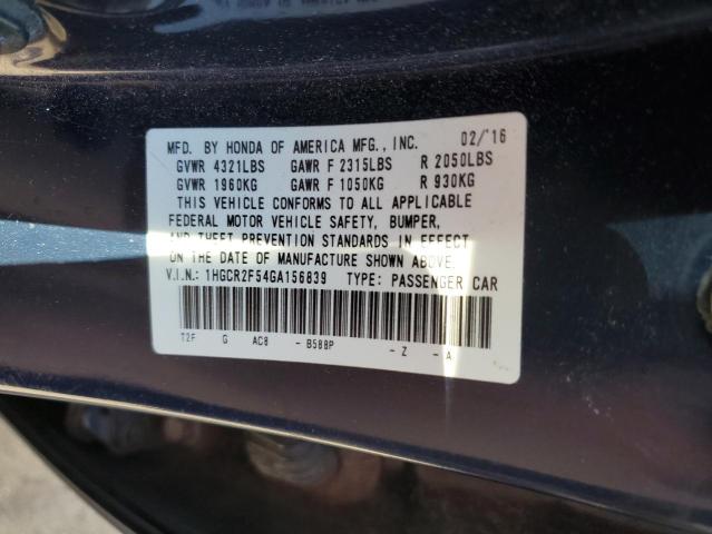 Photo 11 VIN: 1HGCR2F54GA156839 - HONDA ACCORD SPO 