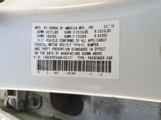 Photo 9 VIN: 1HGCR2F54GA165721 - HONDA ACCORD SPO 