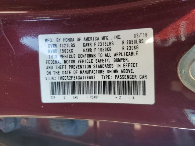 Photo 11 VIN: 1HGCR2F54GA179893 - HONDA ACCORD 