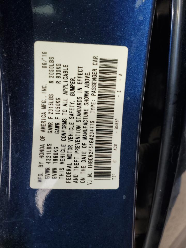 Photo 12 VIN: 1HGCR2F54GA234715 - HONDA ACCORD 