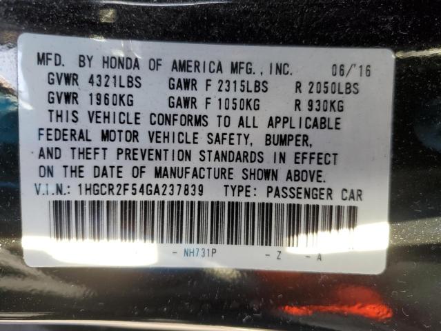 Photo 11 VIN: 1HGCR2F54GA237839 - HONDA ACCORD 