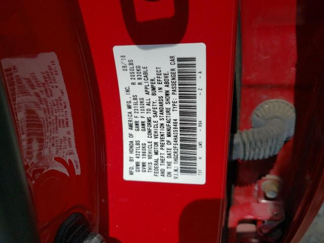 Photo 9 VIN: 1HGCR2F54HA059464 - HONDA ACCORD SPO 