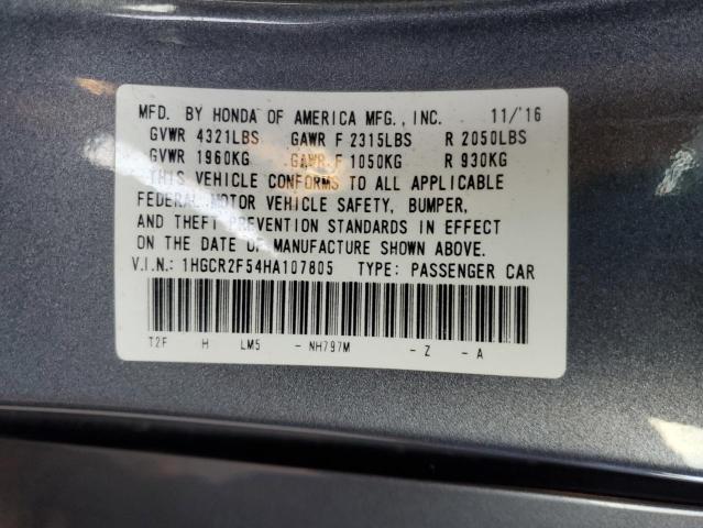 Photo 11 VIN: 1HGCR2F54HA107805 - HONDA ACCORD SPO 