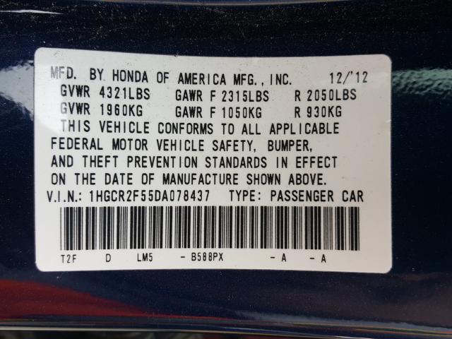 Photo 9 VIN: 1HGCR2F55DA078437 - HONDA ACCORD SPO 