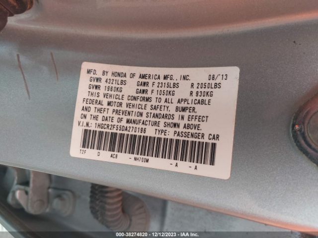 Photo 8 VIN: 1HGCR2F55DA270196 - HONDA ACCORD 