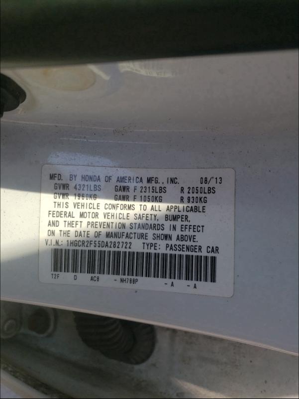 Photo 9 VIN: 1HGCR2F55DA282722 - HONDA ACCORD SPO 