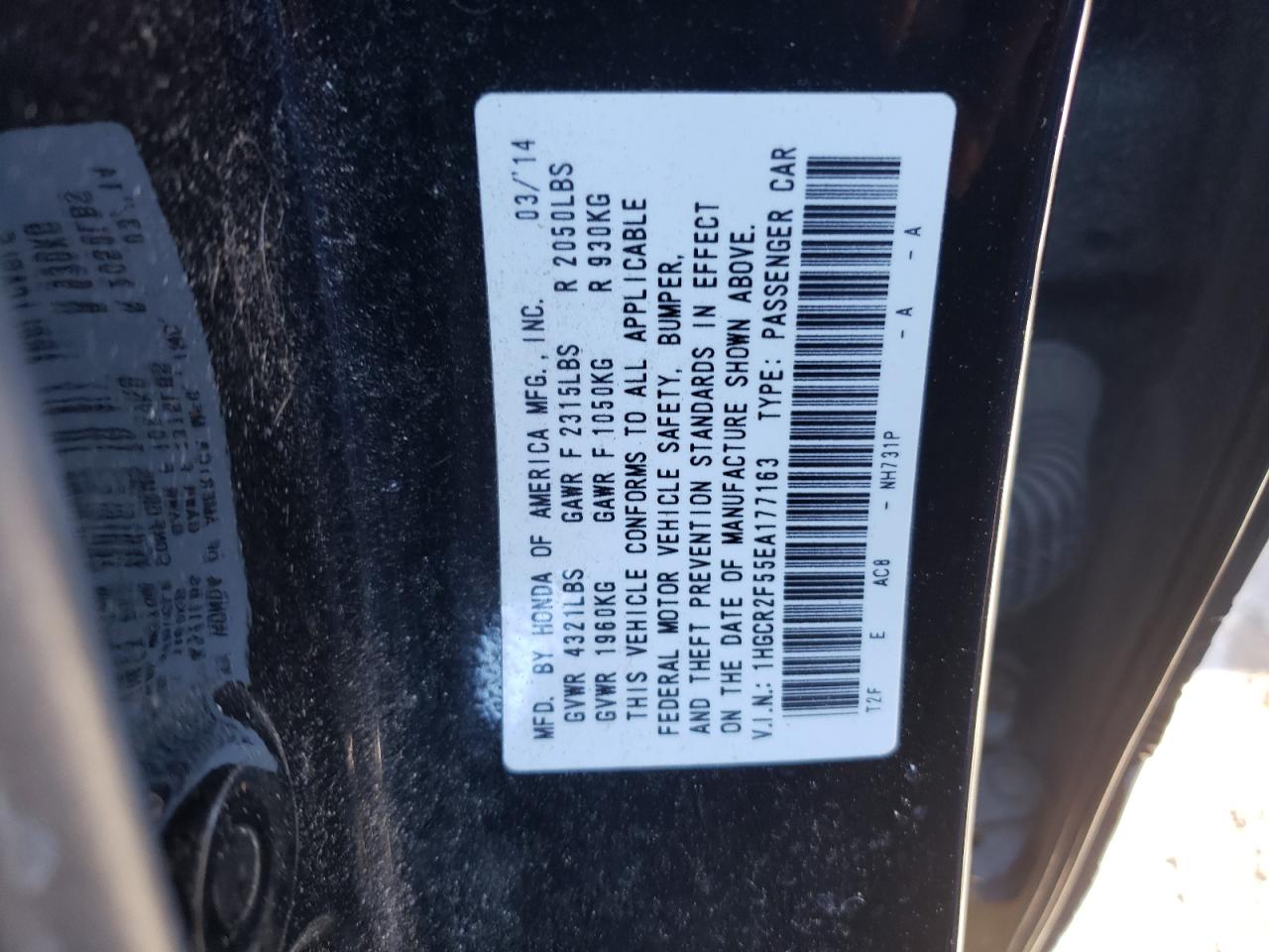 Photo 11 VIN: 1HGCR2F55EA177163 - HONDA ACCORD 