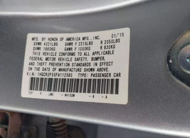 Photo 8 VIN: 1HGCR2F55FA112590 - HONDA ACCORD 