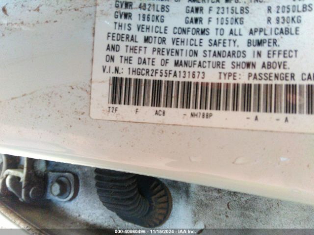 Photo 8 VIN: 1HGCR2F55FA131673 - HONDA ACCORD 