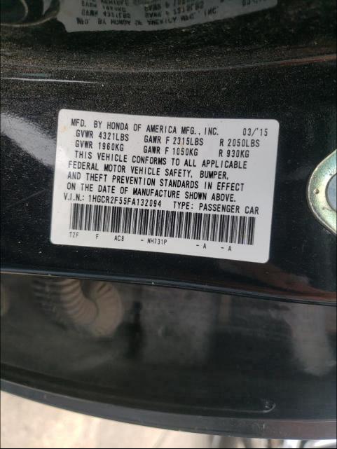 Photo 9 VIN: 1HGCR2F55FA132094 - HONDA ACCORD SPO 