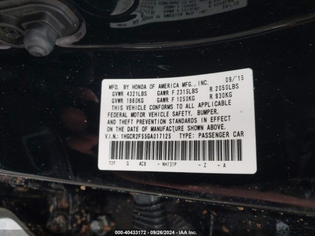 Photo 8 VIN: 1HGCR2F55GA017125 - HONDA ACCORD 