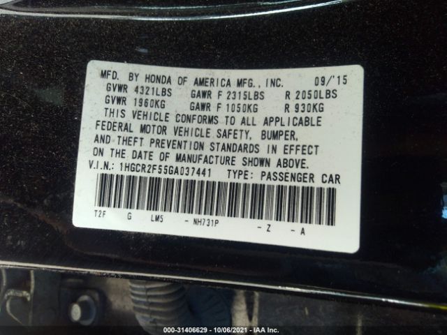 Photo 8 VIN: 1HGCR2F55GA037441 - HONDA ACCORD SEDAN 