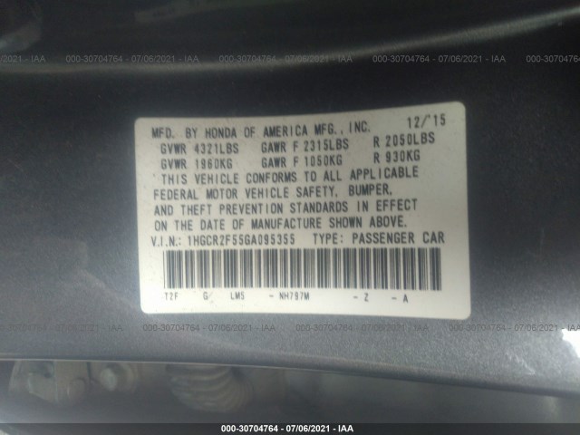 Photo 8 VIN: 1HGCR2F55GA095355 - HONDA ACCORD 