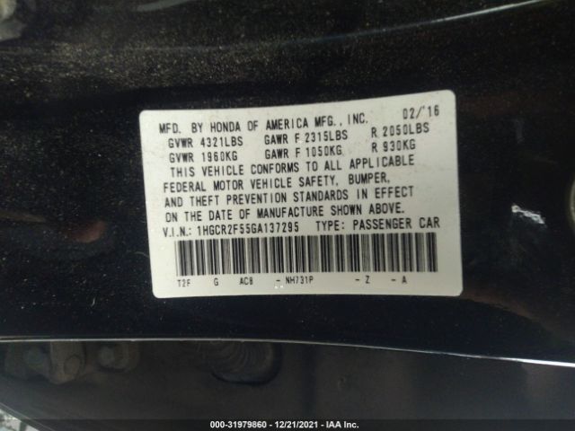 Photo 8 VIN: 1HGCR2F55GA137295 - HONDA ACCORD SEDAN 