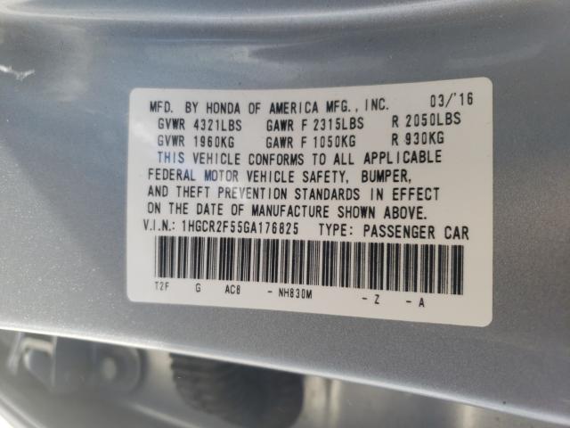 Photo 9 VIN: 1HGCR2F55GA176825 - HONDA ACCORD SPO 