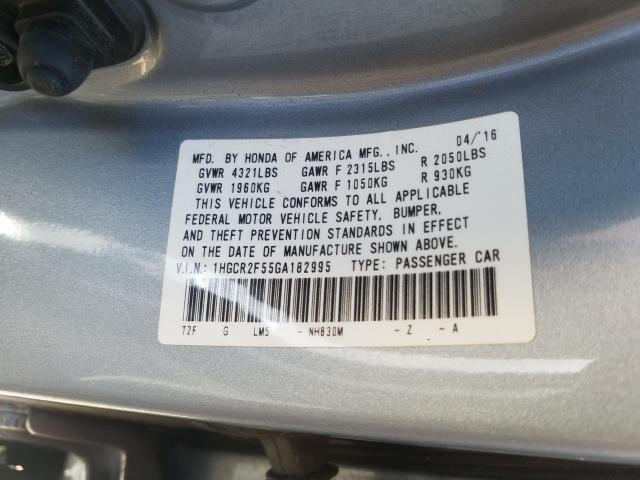 Photo 9 VIN: 1HGCR2F55GA182995 - HONDA ACCORD SEDAN 