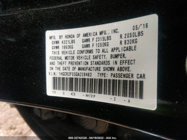 Photo 8 VIN: 1HGCR2F55GA209483 - HONDA ACCORD SEDAN 