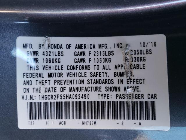 Photo 12 VIN: 1HGCR2F55HA092490 - HONDA ACCORD 