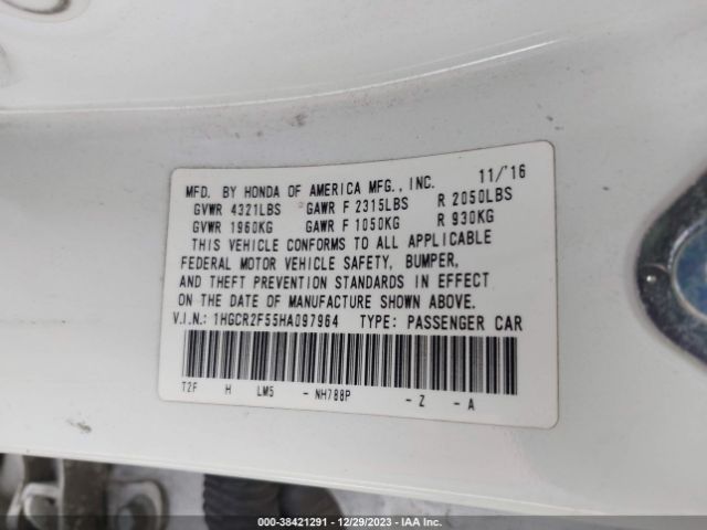 Photo 8 VIN: 1HGCR2F55HA097964 - HONDA ACCORD 