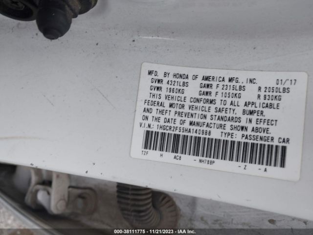 Photo 8 VIN: 1HGCR2F55HA140988 - HONDA ACCORD 