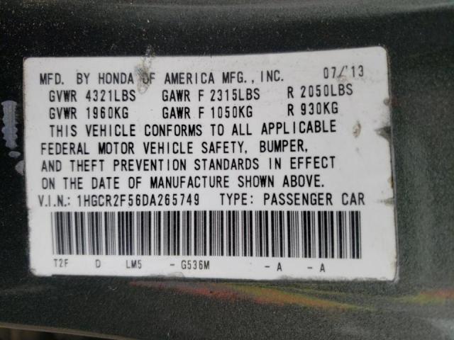 Photo 9 VIN: 1HGCR2F56DA265749 - HONDA ACCORD SPO 