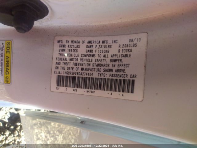 Photo 8 VIN: 1HGCR2F56DA274404 - HONDA ACCORD SDN 