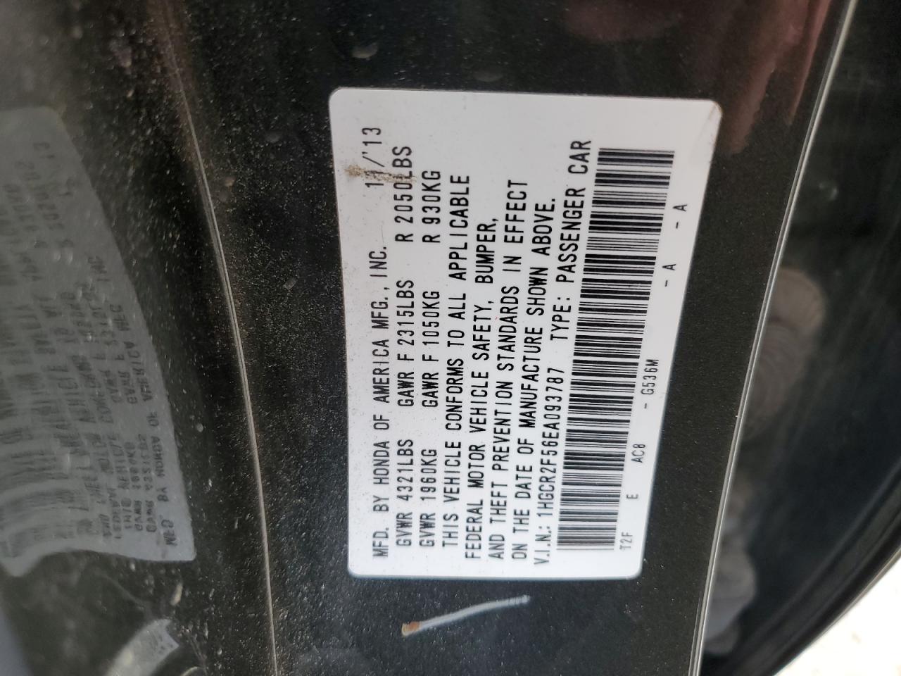 Photo 11 VIN: 1HGCR2F56EA093787 - HONDA ACCORD 