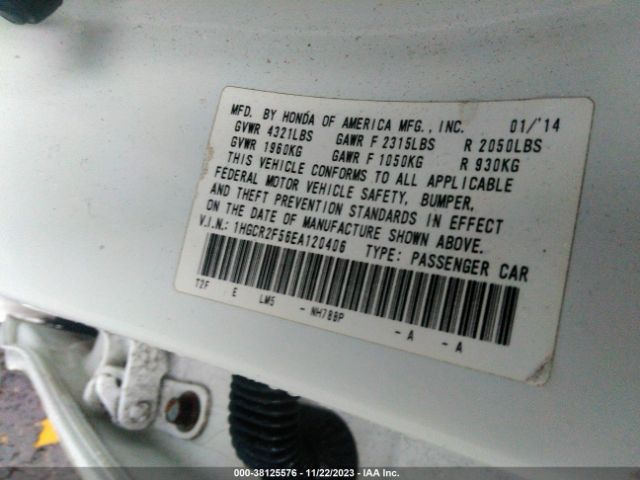 Photo 8 VIN: 1HGCR2F56EA120406 - HONDA ACCORD 