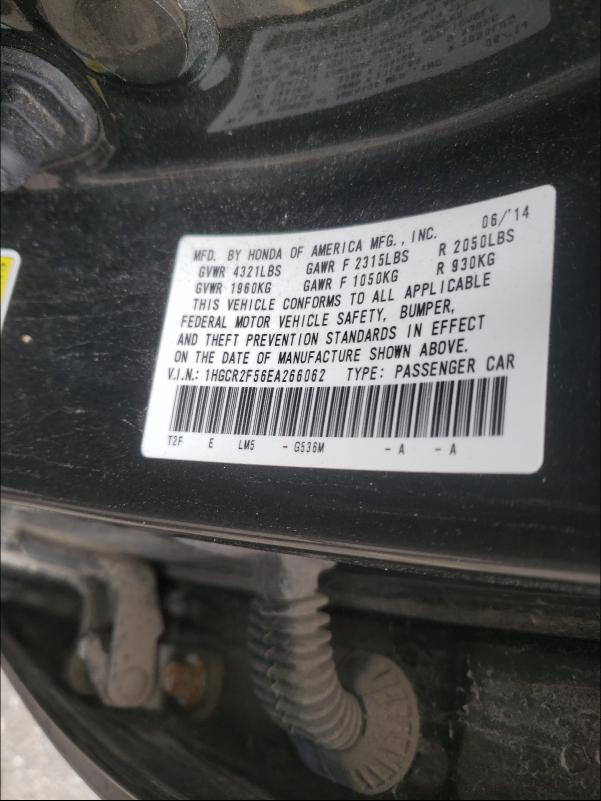 Photo 9 VIN: 1HGCR2F56EA266062 - HONDA ACCORD SPO 