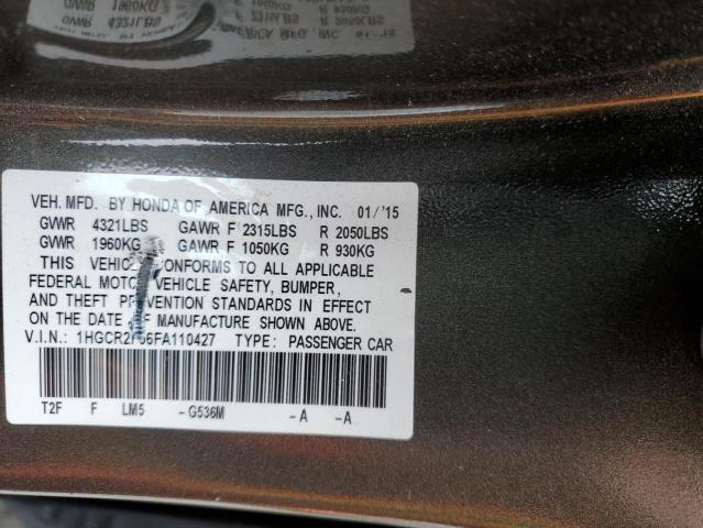 Photo 11 VIN: 1HGCR2F56FA110427 - HONDA ACCORD 