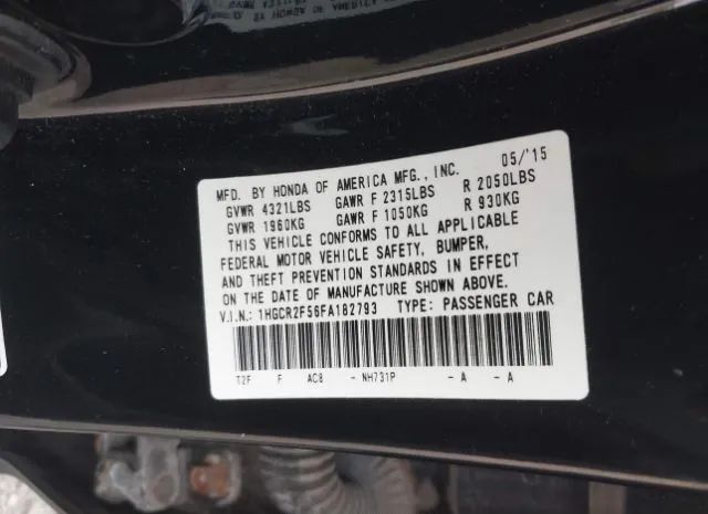 Photo 8 VIN: 1HGCR2F56FA182793 - HONDA ACCORD SEDAN 