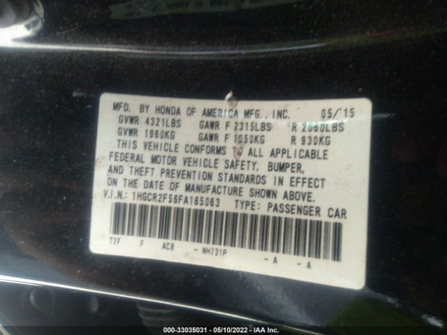 Photo 8 VIN: 1HGCR2F56FA185063 - HONDA ACCORD SEDAN 