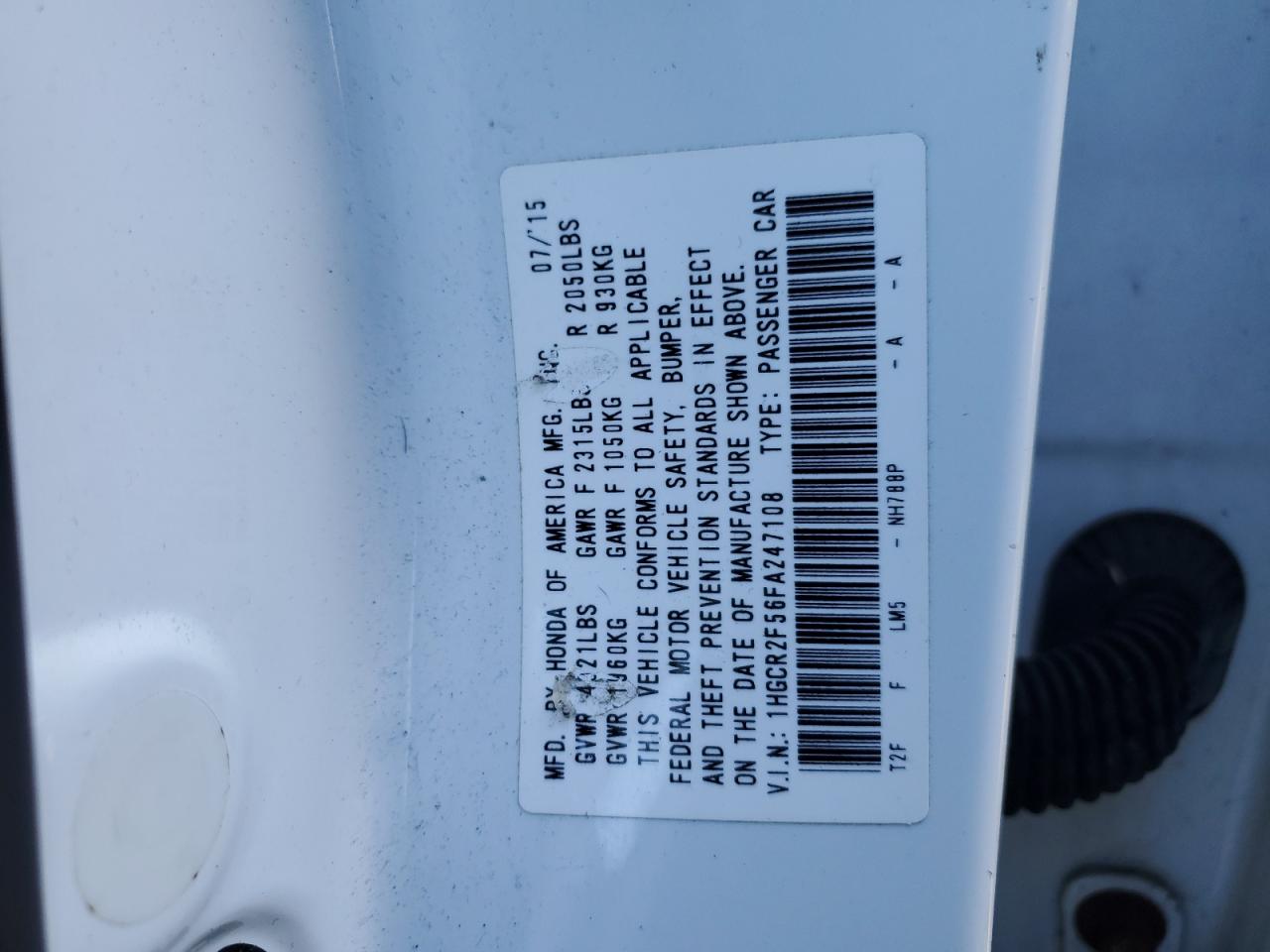 Photo 11 VIN: 1HGCR2F56FA247108 - HONDA ACCORD 