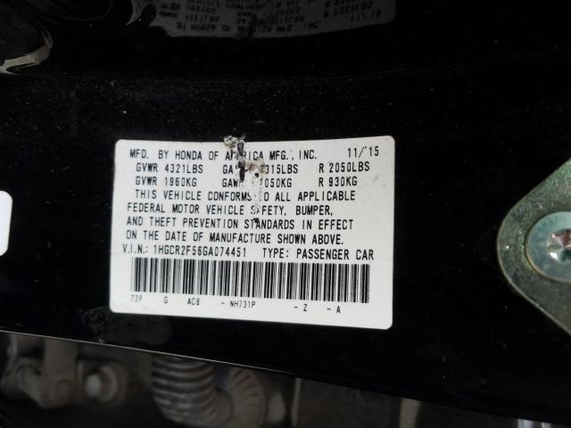 Photo 9 VIN: 1HGCR2F56GA074451 - HONDA ACCORD SPO 