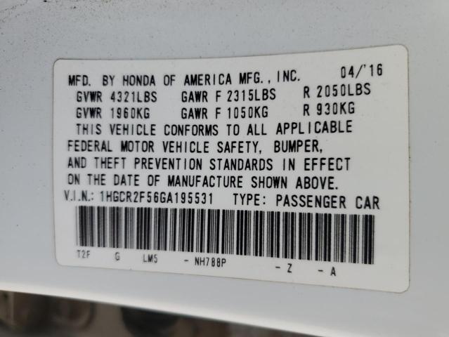 Photo 12 VIN: 1HGCR2F56GA195531 - HONDA ACCORD 