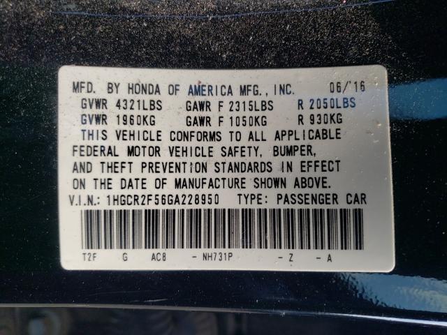 Photo 9 VIN: 1HGCR2F56GA228950 - HONDA ACCORD SPO 